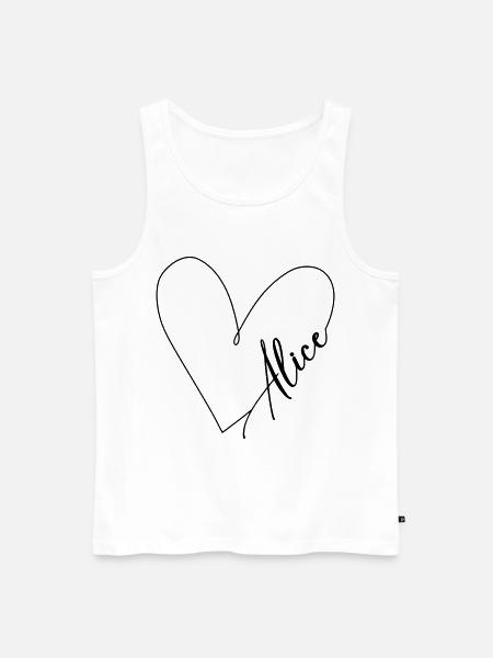 Alice Name Heart Line - Men's Premium Organic Tank Top - white