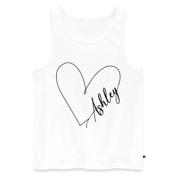 Ashley Nom Ligne de coeur - Débardeur bio Premium Homme - blanc - Devant - AI Model Male 178 light (178cm)