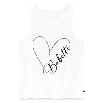 Babette Nom Coeur Ligne - Débardeur bio Premium Homme - blanc - Devant - Michal (187cm)