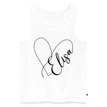 Elisa Nom Ligne de Coeur - Débardeur bio Premium Homme - blanc - Devant - Michal (187cm)