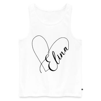 Elina Name Heart Line - Men's Premium Organic Tank Top - white - Front - AI Model Male 178 light (178cm)