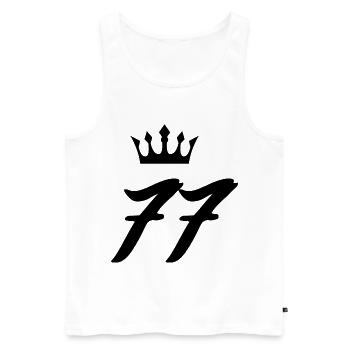 77 Number crown - Men's Premium Organic Tank Top - white - Front - AI Model Male 178 light (178cm)
