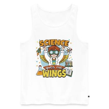 Die Wissenschaft verleiht mir Flügel - Männer Premium Bio Tank Top - Weiß - Vorne - Michal (187cm)