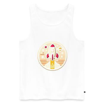Retro Rocket Lost in Space Graphic - Men's Premium Organic Tank Top - white - Front - AI Model Male 178 light (178cm)
