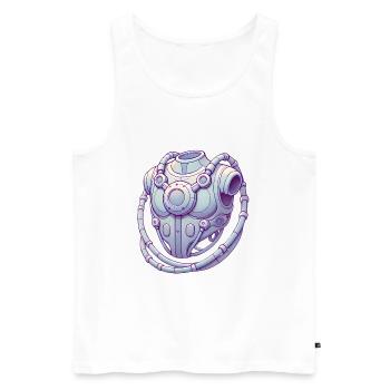 Futuristic Chest Device Graphic Tee - Men's Premium Organic Tank Top - white - Front - Michal (187cm)