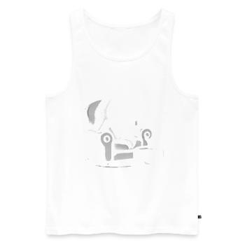Grumpy Ghost Watching TV Cartoon - Men's Premium Organic Tank Top - white - Front - AI Model Male 178 light (178cm)