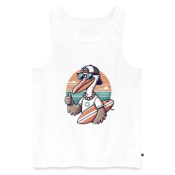 Cool Beach Pelican Cartoon Design - Débardeur bio Premium Homme - blanc - Devant - Michal (187cm)