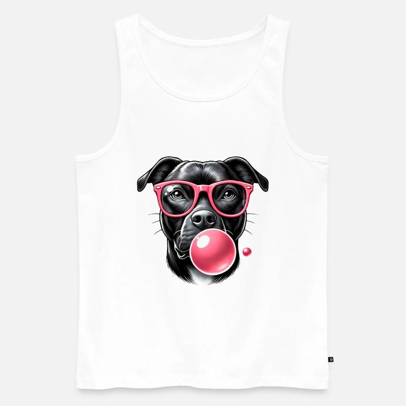 Cool with Pink Bubble Gum - Männer Premium Bio Tank Top - Weiß