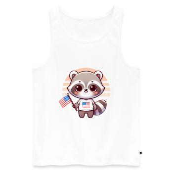 Raton laveur patriotique avec chemise drapeau des États-Unis - Débardeur bio Premium Homme - blanc - Devant - Michal (187cm)