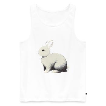 Minimalist White Rabbit SilhouetteMinimalist Whit - Men's Premium Organic Tank Top - white - Front - AI Model Male 178 light (178cm)