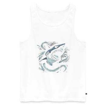 Nightmarish Shark in Dark Waters - Männer Premium Bio Tank Top - Weiß - Vorne - AI Model Male 178 light (178cm)