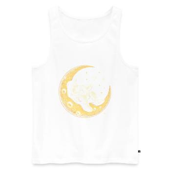 Astronaute froid sur le croissant de lune - Débardeur bio Premium Homme - blanc - Devant - AI Model Male 178 light (178cm)