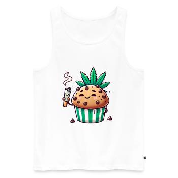 Muffin réfrigéré avec joint de feuille - Débardeur bio Premium Homme - blanc - Devant - Michal (187cm)