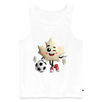 Kanada Maple Leaf Fußball Maskottchen - Männer Premium Bio Tank Top - Weiß - Vorne - AI Model Male 178 light (178cm)