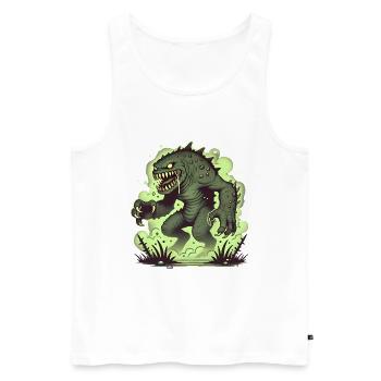 Green Monster Comic Horror Illustration - Men's Premium Organic Tank Top - white - Front - Michal (187cm)