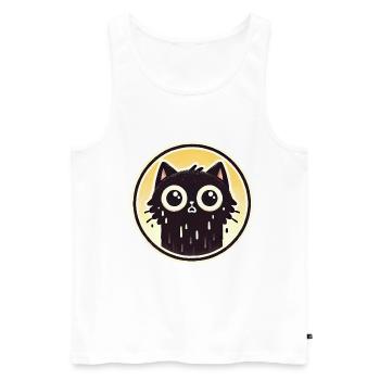 Conception de l’insigne du Calamity Cat Club - Débardeur bio Premium Homme - blanc - Devant - AI Model Male 178 light (178cm)