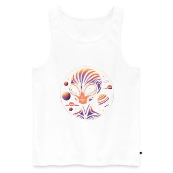 Alien Savi - Men's Premium Organic Tank Top - white - Front - AI Model Male 178 light (178cm)