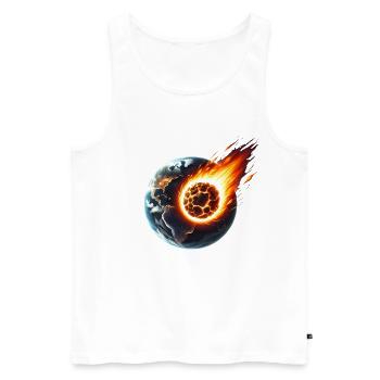 Impact d’un astéroïde ardent sur la Terre - Débardeur bio Premium Homme - blanc - Devant - AI Model Male 178 light (178cm)