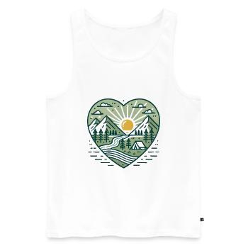 En savoir plus Camping Heart Design - Débardeur bio Premium Homme - blanc - Devant - Michal (187cm)