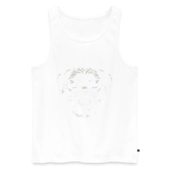 Illustration à l’encre de tête de rottweiler - Débardeur bio Premium Homme - blanc - Devant - AI Model Male 178 light (178cm)