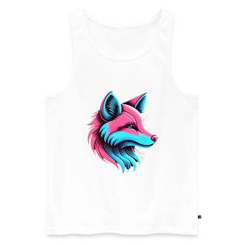 Neon Fox Glow Künstlerisches Design - Männer Premium Bio Tank Top - Weiß - Vorne - AI Model Male 178 light (178cm)