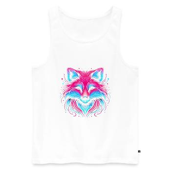Neon Fuchs Leuchten Illustration Design - Männer Premium Bio Tank Top - Weiß - Vorne - AI Model Male 178 light (178cm)