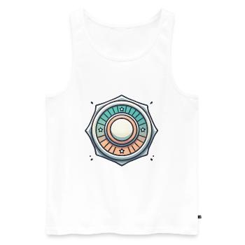 Vintage Badge Graphic Design - Men's Premium Organic Tank Top - white - Front - Michal (187cm)