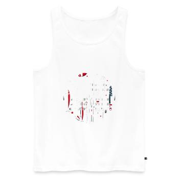 Canne à pêche American Flag Design - Débardeur bio Premium Homme - blanc - Devant - Michal (187cm)