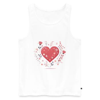 Soulmates By Destiny Heart Design - Men's Premium Organic Tank Top - white - Front - Michal (187cm)