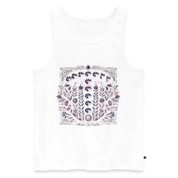 Cosmic Blooms Lunar Blumendesign - Männer Premium Bio Tank Top - Weiß - Vorne - Michal (187cm)