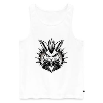 Punk Bunny in Love Design - Men's Premium Organic Tank Top - white - Front - AI Model Male 178 light (178cm)