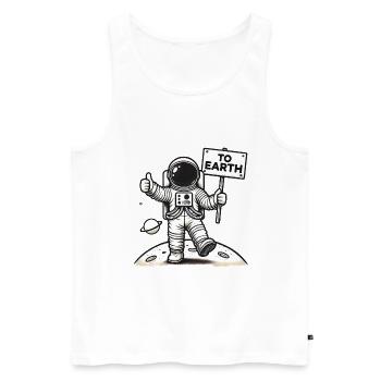 Thumbs Up Astronaut To Earth Design - Men's Premium Organic Tank Top - white - Front - Michal (187cm)