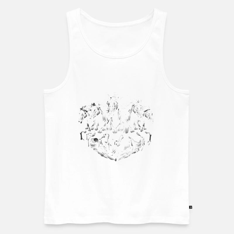 Laufpferde Dynamisches Schwarz-Weiß-Design - Männer Premium Bio Tank Top - Weiß