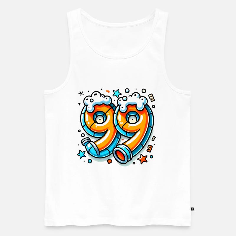 99 Probleme Graffiti Bier Design - Männer Premium Bio Tank Top - Weiß