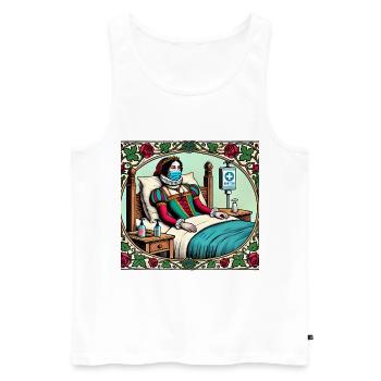 Funny Medieval Princess in Quarantine - Men's Premium Organic Tank Top - white - Front - AI Model Male 178 light (178cm)