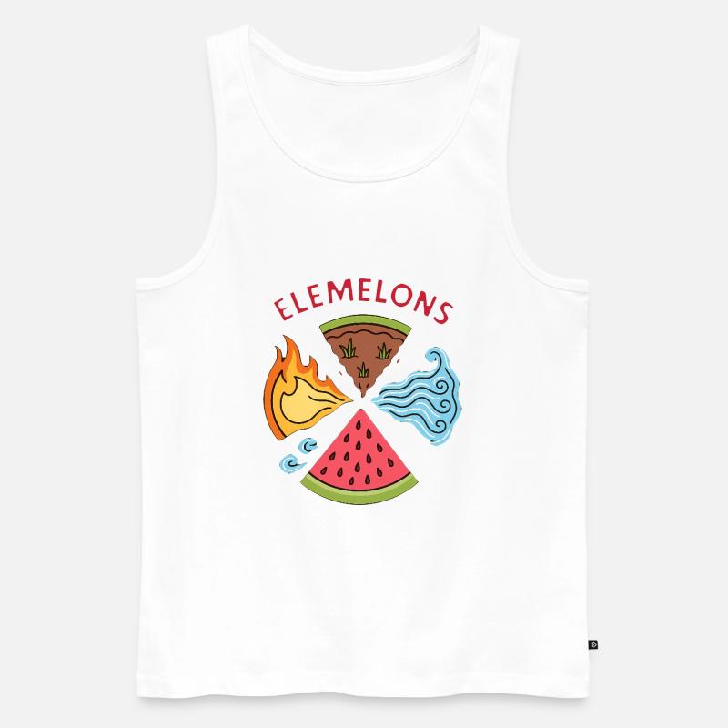 Elemelons Conception élémentaire de pastèque - Débardeur bio Premium Homme - blanc