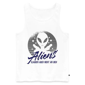 Aliens - Männer Premium Bio Tank Top - Weiß - Vorne - AI Model Male 178 light (178cm)