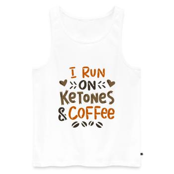 I Run On Ketones And Coffee Ketosis Keto Diet - Men's Premium Organic Tank Top - white - Front - AI Model Male 178 light (178cm)