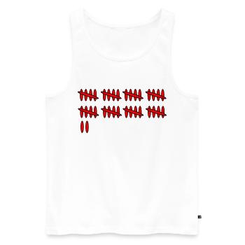 Strichliste Ergebnis 42 - Männer Premium Bio Tank Top - Weiß - Vorne - AI Model Male 178 light (178cm)