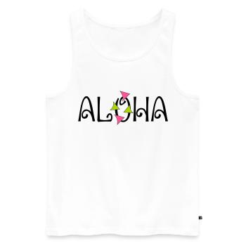 ALOHA - Männer Premium Bio Tank Top - Weiß - Vorne - AI Model Male 178 light (178cm)