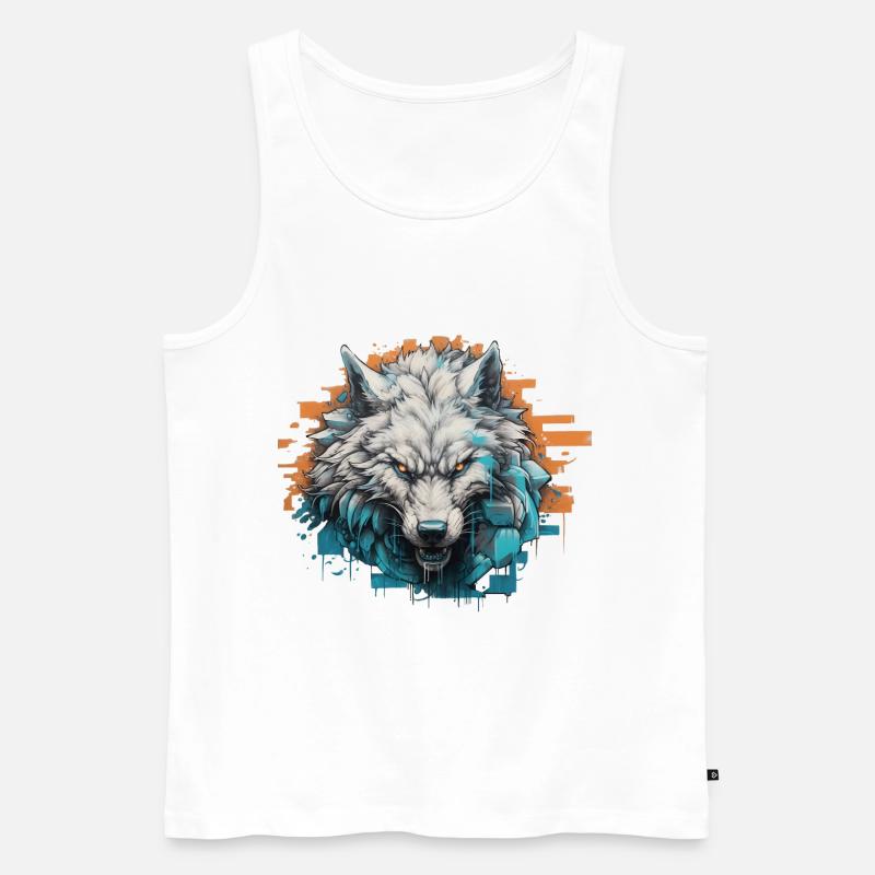 Geist des Nordens - Graffiti-Stil - Männer Premium Bio Tank Top - Weiß