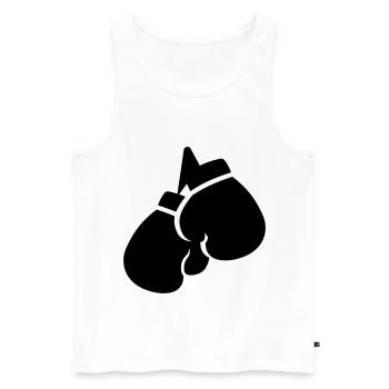 Symbole des gants de boxe - Débardeur bio Premium Homme - blanc - Devant - Michal (187cm)