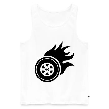 Incendie de pneus - Débardeur bio Premium Homme - blanc - Devant - AI Model Male 178 light (178cm)
