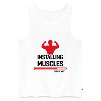 Fitness – Shirt Fitnesstrainer Fitness Geschenk - Männer Premium Bio Tank Top - Weiß - Vorne - Michal (187cm)