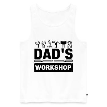 Papa Père Papa Cadeau - Débardeur bio Premium Homme - blanc - Devant - Michal (187cm)