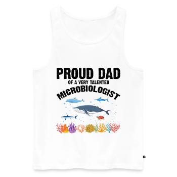 Fier Papa Microbiologie Biologie Biologiste Mer - Débardeur bio Premium Homme - blanc - Devant - Michal (187cm)