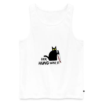 Katze mit Messer - Böse Katze - Der Hund wars - Männer Premium Bio Tank Top - Weiß - Vorne - Michal (187cm)