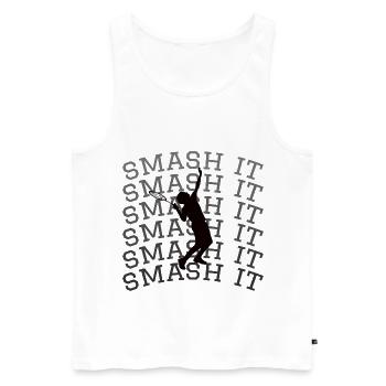 Tennis Tennisspieler Tennissport Tennisball smash - Männer Premium Bio Tank Top - Weiß - Vorne - Michal (187cm)