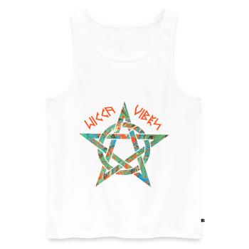 pentagramm 3 e 4 wicca vibes runen - Männer Premium Bio Tank Top - Weiß - Vorne - Michal (187cm)