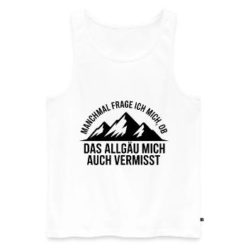 Je me demande si l’Allgäu ne me manque pas ! - Débardeur bio Premium Homme - blanc - Devant - Michal (187cm)